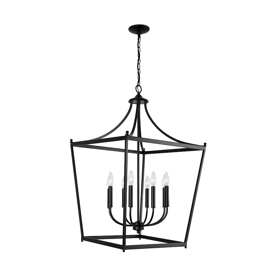 8 Light Foyer, Matte Black