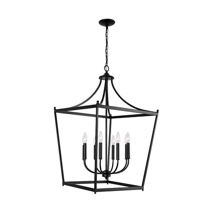 8 Light Foyer, Matte Black