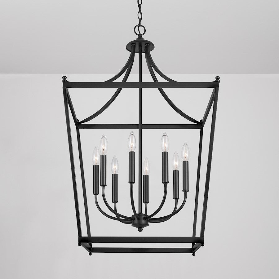 8 Light Foyer, Matte Black