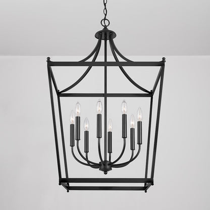 8 Light Foyer, Matte Black