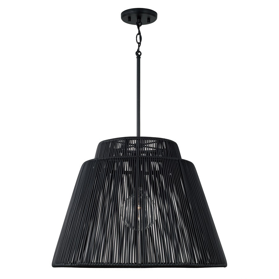 Capital Lighting Jasper 1 Light Outdoor Pendant, Oynx and Black - 956311OK