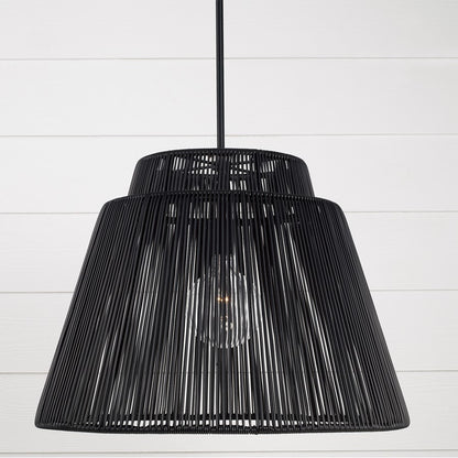 Capital Lighting Jasper 1 Light Outdoor Pendant, Oynx and Black
