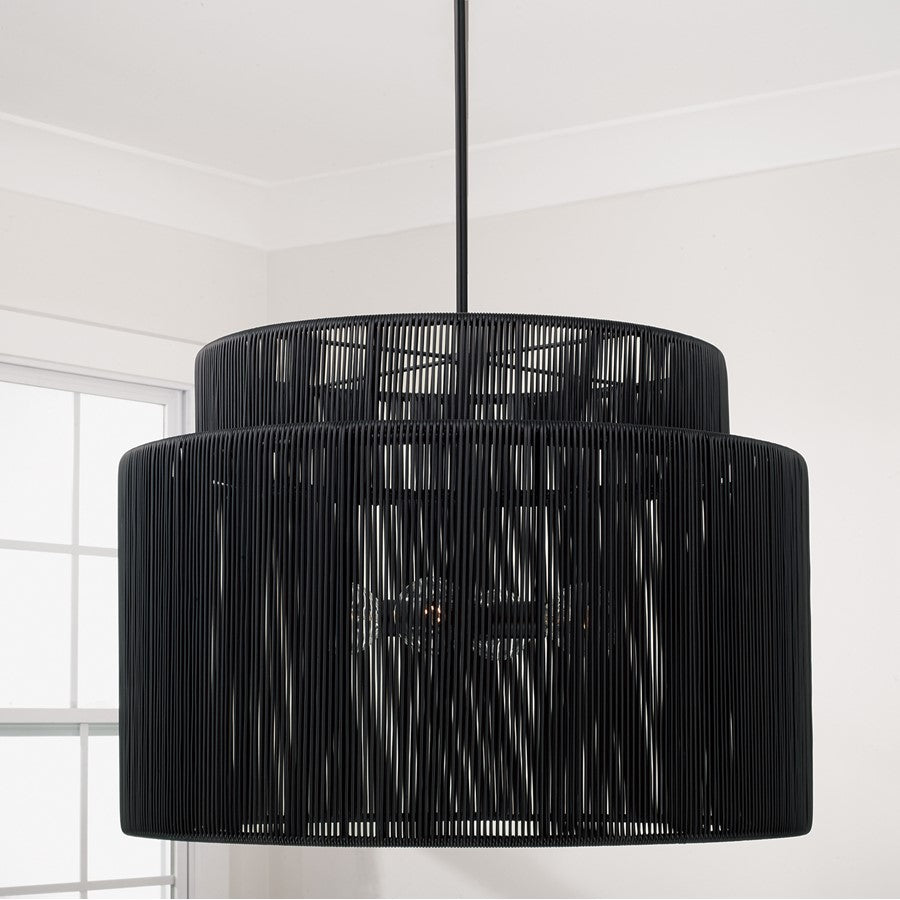 Capital Lighting Jasper 4 Light Outdoor Pendant, Oynx and Black