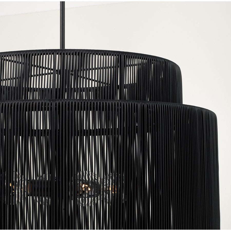 Capital Lighting Jasper 4 Light Outdoor Pendant, Oynx and Black