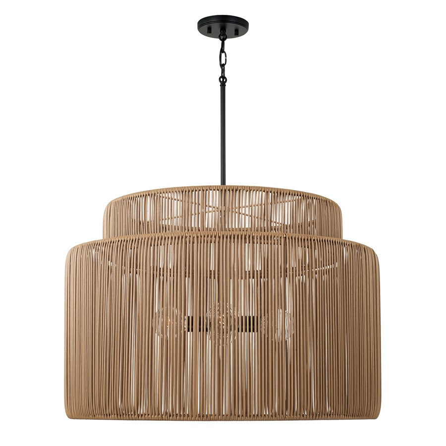 Capital Lighting Jasper 4 Light Outdoor Pendant, Sienna and Black - 956341SK