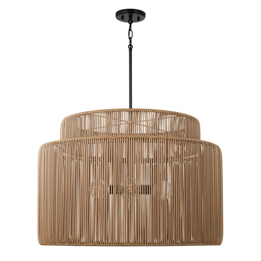 Capital Lighting Jasper 4 Light Outdoor Pendant, Sienna and Black - 956341SK