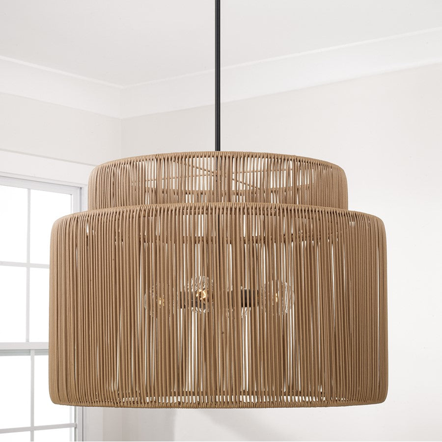 Capital Lighting Jasper 4 Light Outdoor Pendant, Sienna and Black