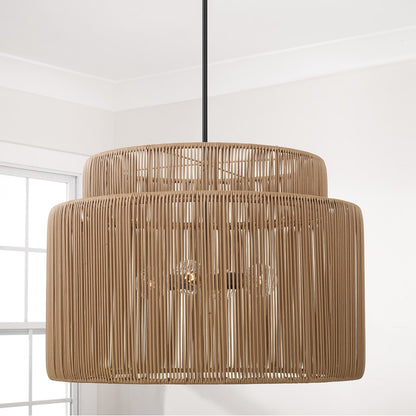 Capital Lighting Jasper 4 Light Outdoor Pendant, Sienna and Black