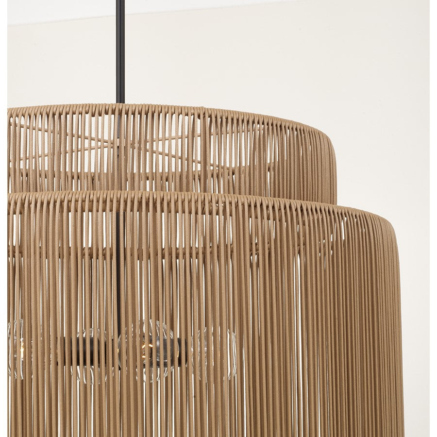 Capital Lighting Jasper 4 Light Outdoor Pendant, Sienna and Black