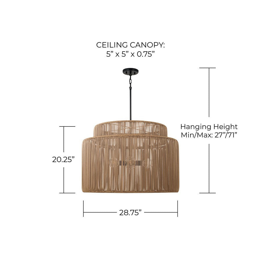 Capital Lighting Jasper 4 Light Outdoor Pendant, Umber and Black