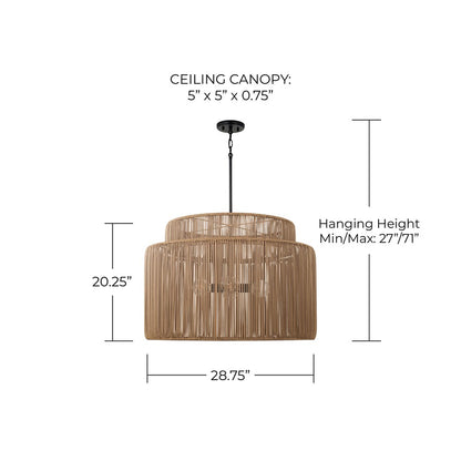 Capital Lighting Jasper 4 Light Outdoor Pendant, Umber and Black