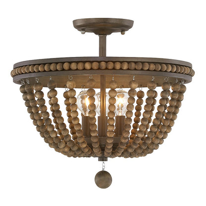 Austin Allen & Co. Handley 3-Light Semi-Flush, Tobacco