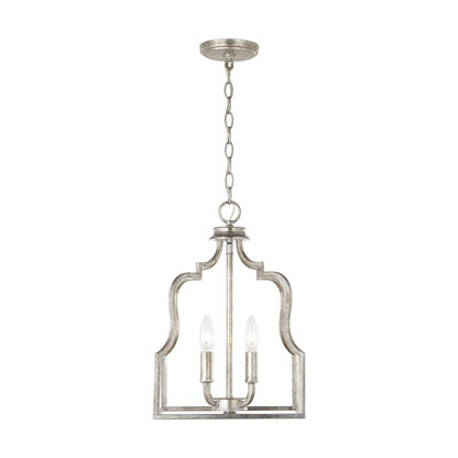 4 Light Pendant, Antique Silver