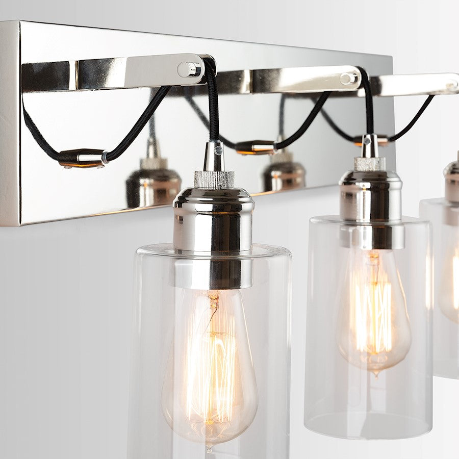 3 Light Bathroom Vanity Light, Polished Nickel