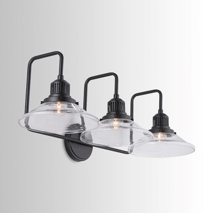 3-Light Bathroom Vanity Light, Matte Black