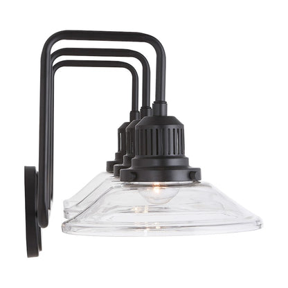 3-Light Bathroom Vanity Light, Matte Black