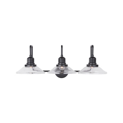 3-Light Bathroom Vanity Light, Matte Black