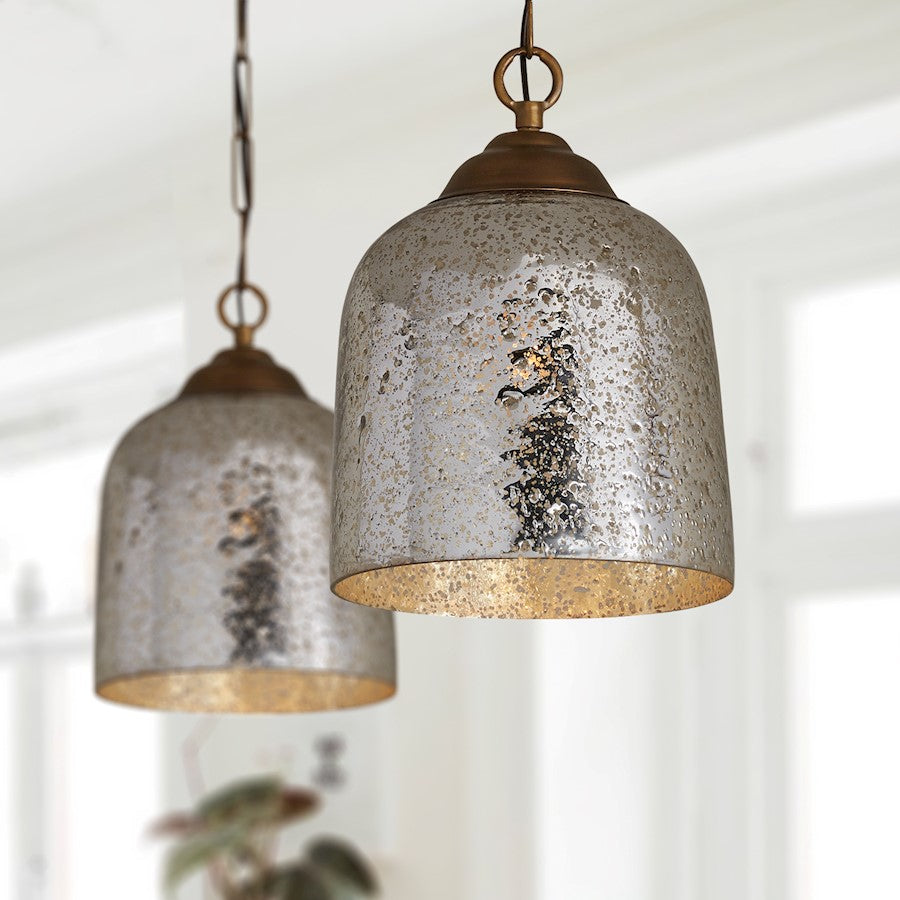 1 Light Pendant, Patinaed Brass