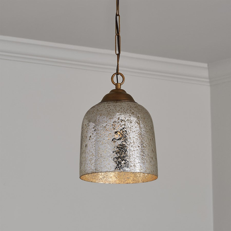 1 Light Pendant, Patinaed Brass