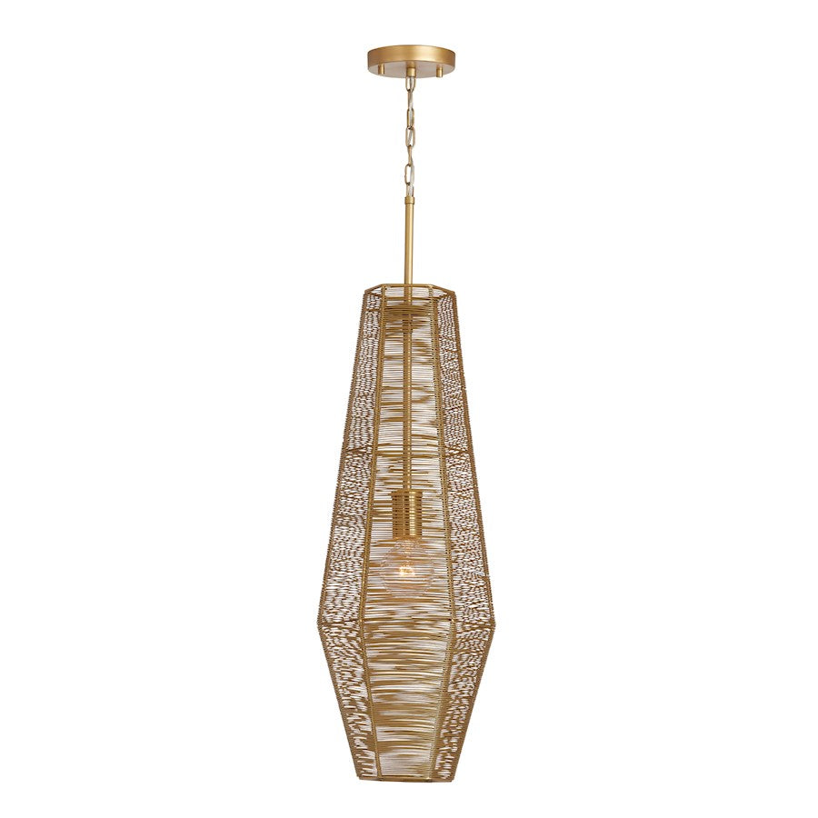 1 Light 79" Pendant, Honey Gold