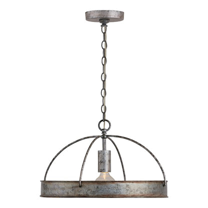 1 Light 17" Pendant, Antique Galvanized