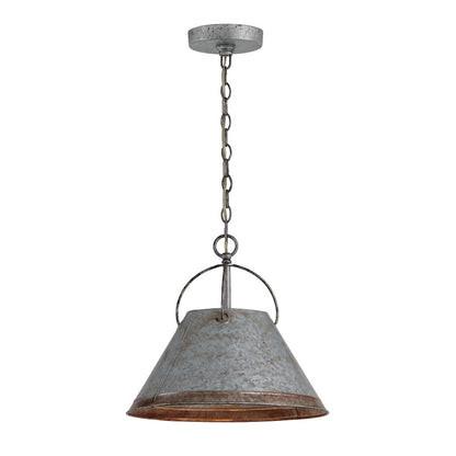1 Light 13" Pendant, Antique Galvanized