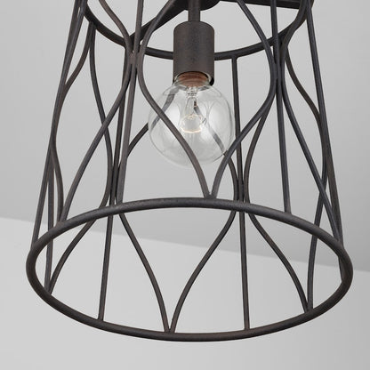 1 Light Pendant, Rustic Iron