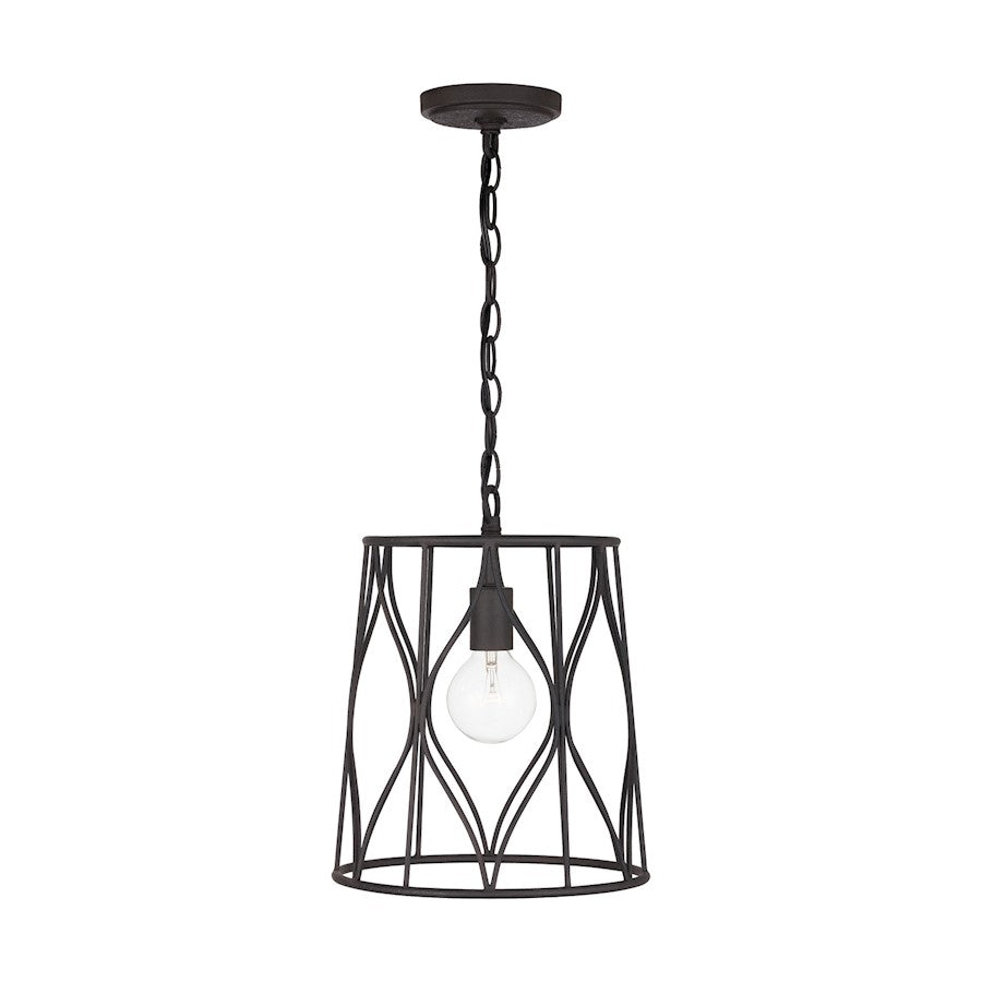 1 Light Pendant, Rustic Iron
