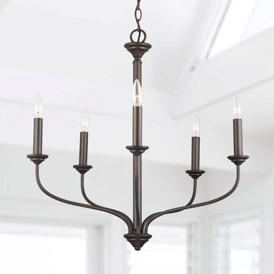 5-Light Chandelier, Old Bronze