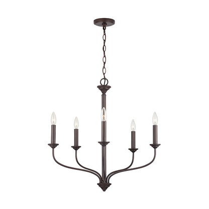 5-Light Chandelier, Old Bronze