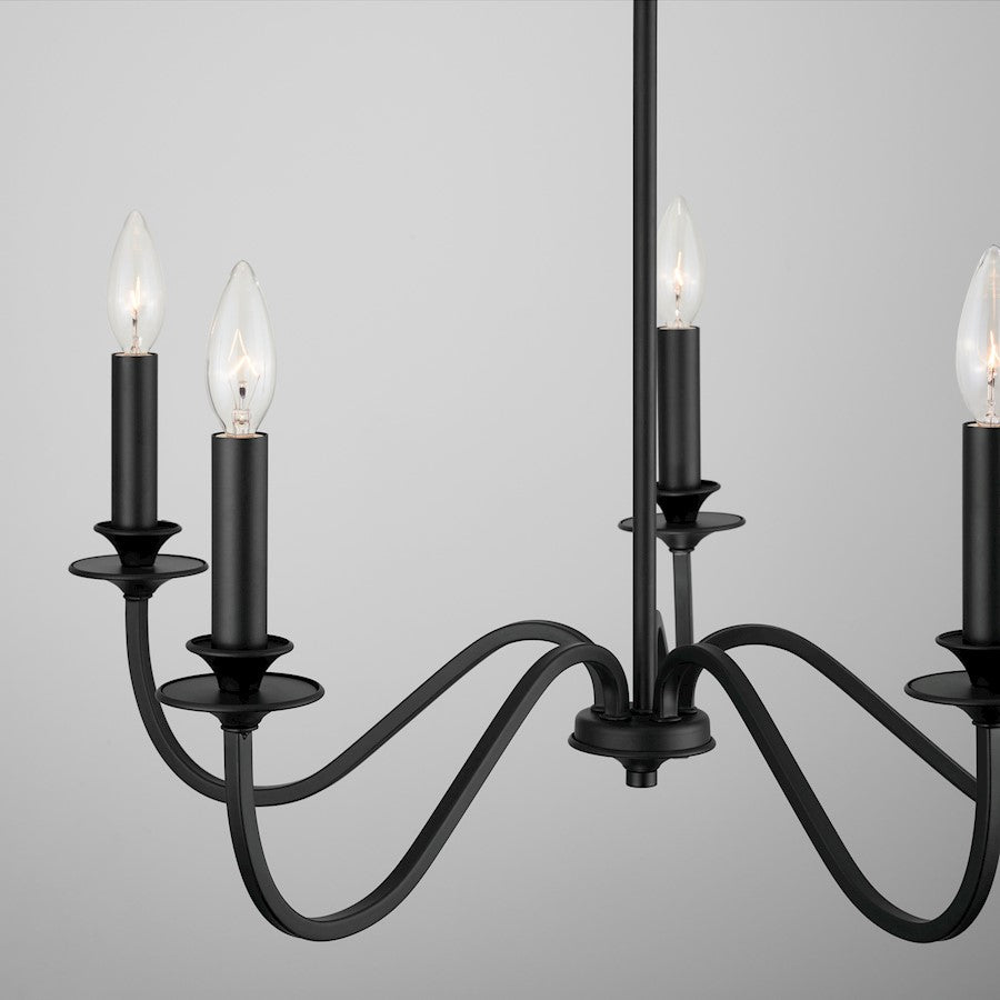 5-Light Candelabra Chandelier, Matte Black