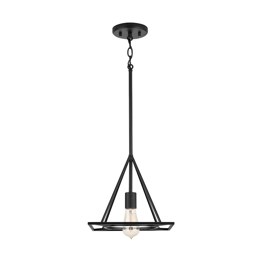 1 Light Pendant, Matte Black