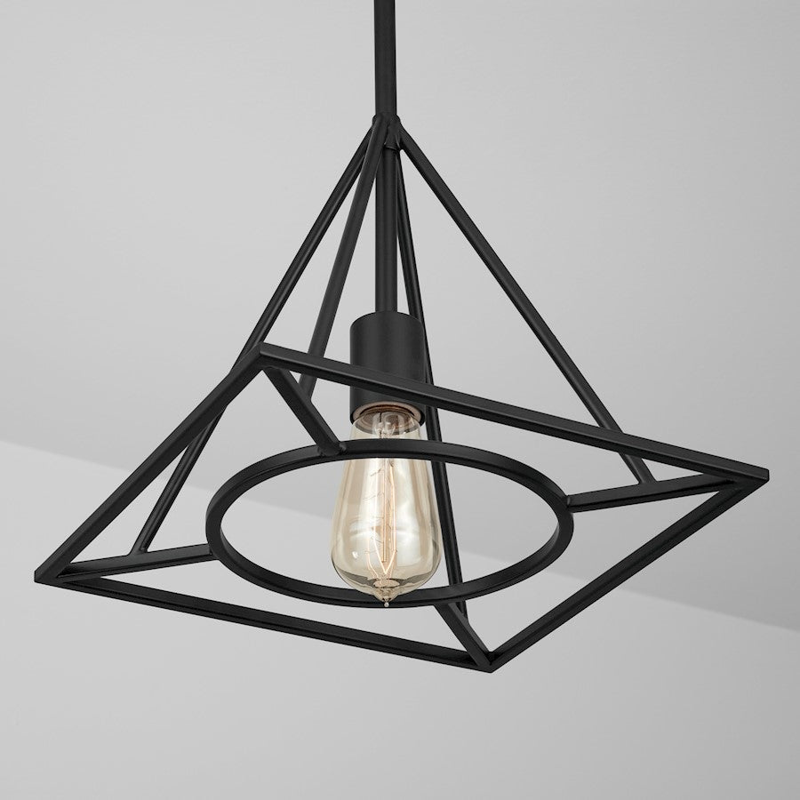 1 Light Pendant, Matte Black