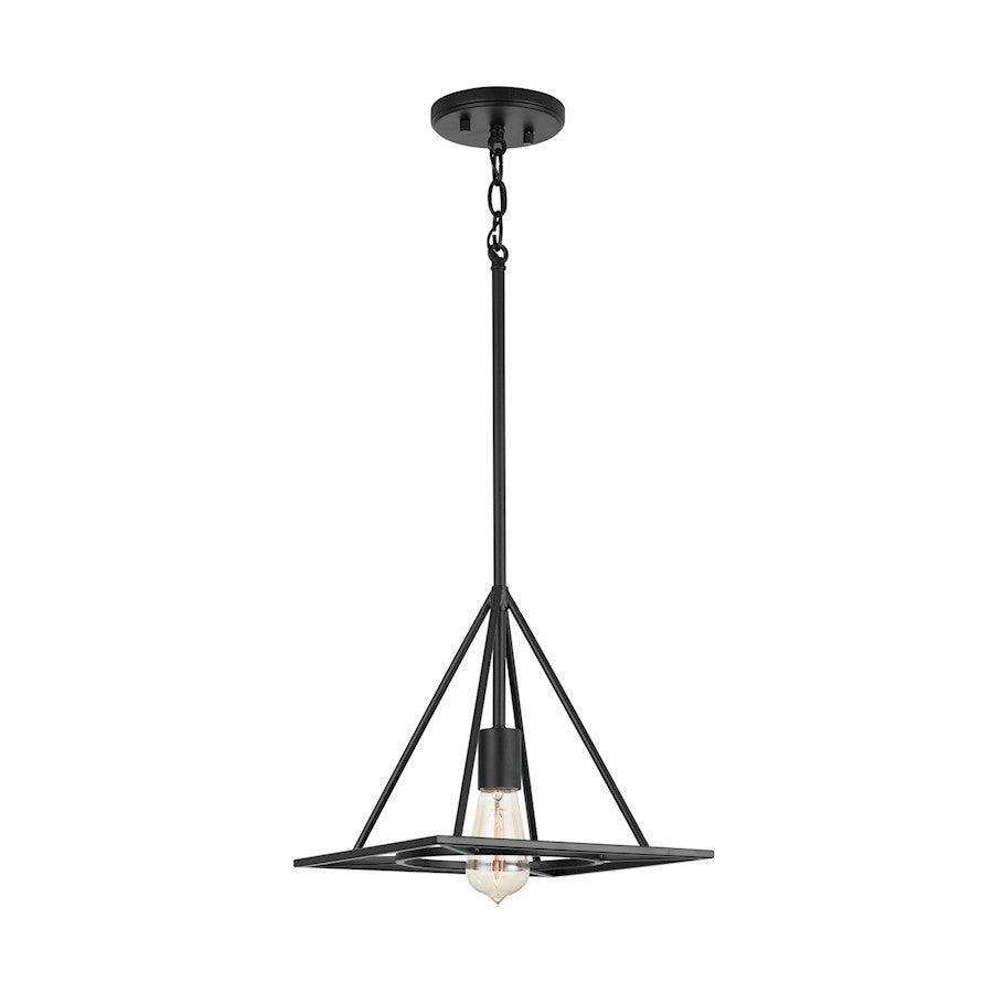 1 Light Pendant, Matte Black