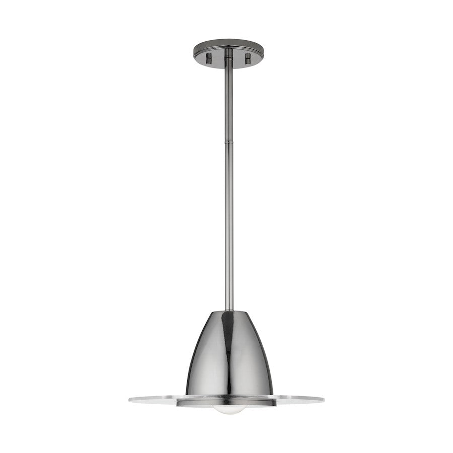 1 Light Pendant, Black Chrome