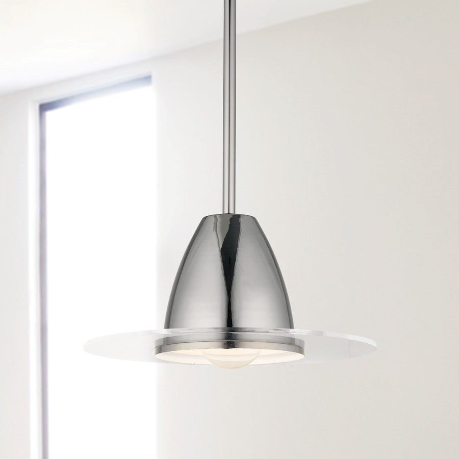 1 Light Pendant, Black Chrome