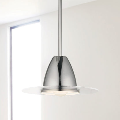 1 Light Pendant, Black Chrome