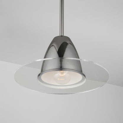1 Light Pendant, Black Chrome