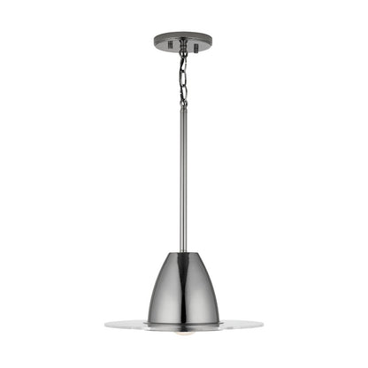1 Light Pendant, Black Chrome