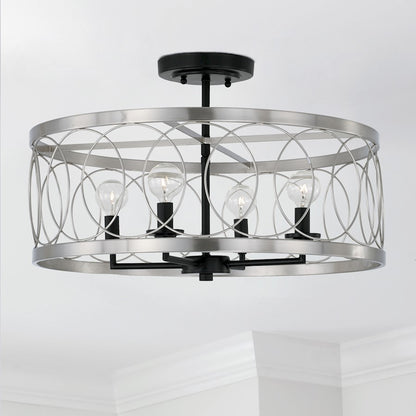 Austin Allen & Co. Madeline 4-Light Semi-Flush, Black Tie
