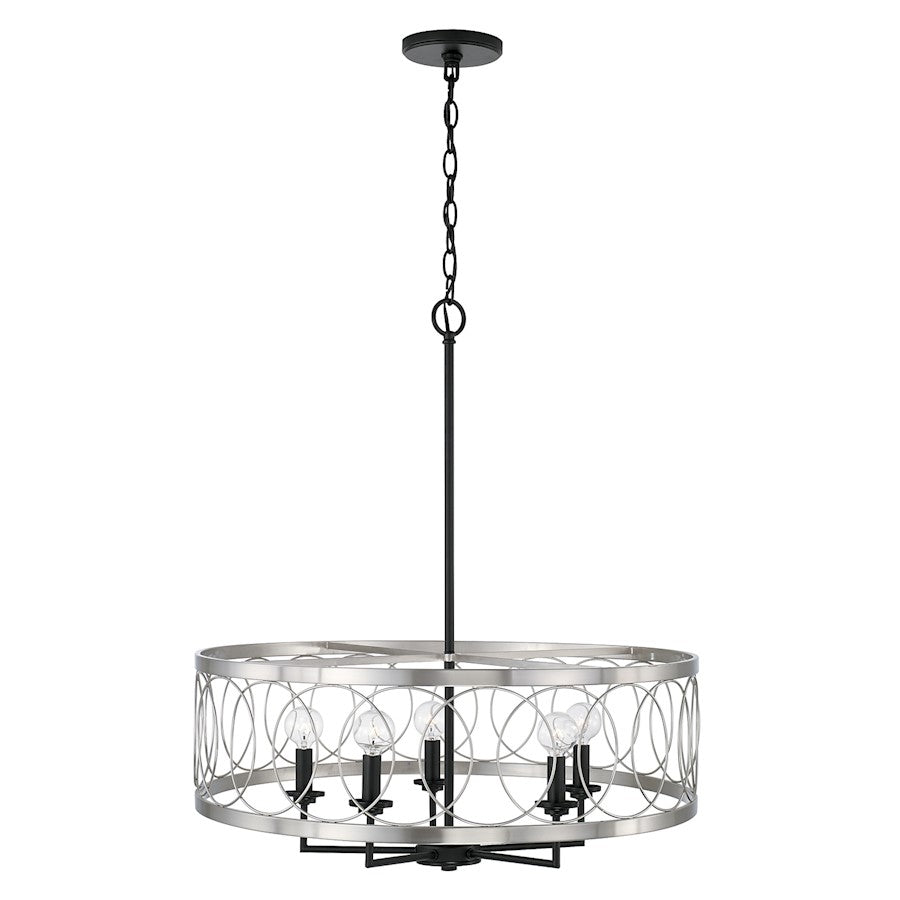 4 Light Pendant, Black Tie