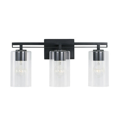 3-Light 18" Bathroom Vanity Light, Matte Black