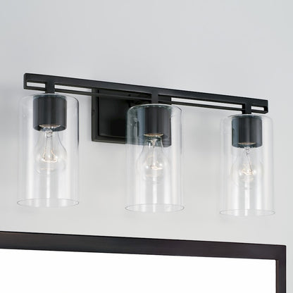 3-Light 18" Bathroom Vanity Light, Matte Black