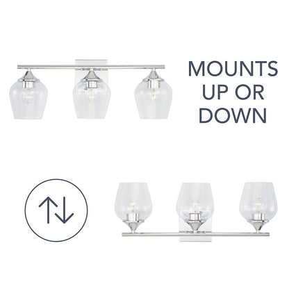 3-Light 8" Bathroom Vanity Light