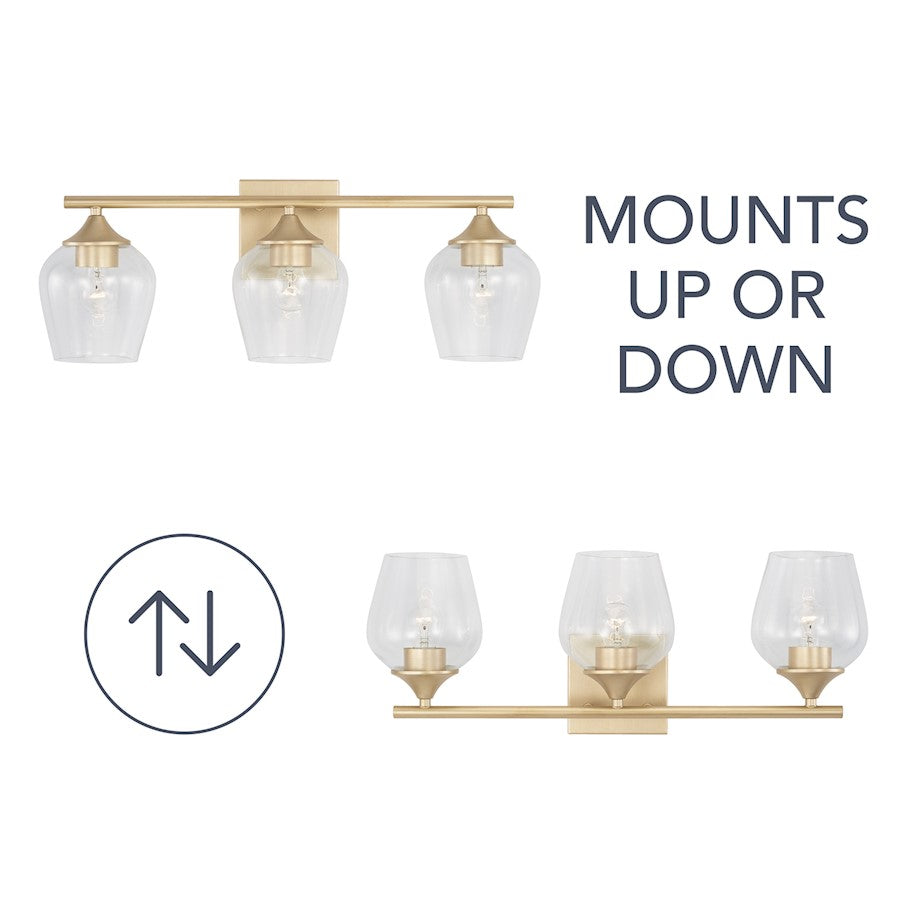 3-Light 8" Bathroom Vanity Light