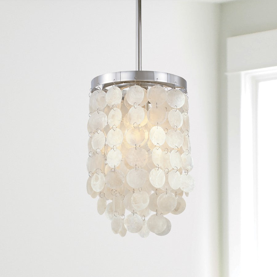 1 Light Pendant, Polished Nickel
