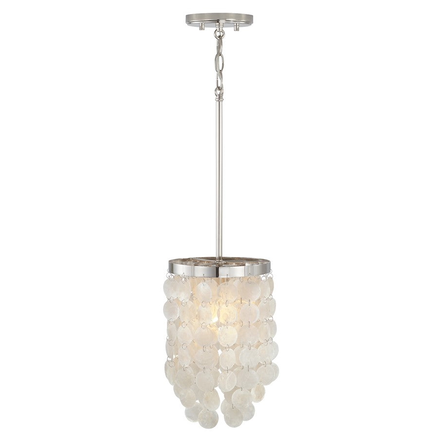 1 Light Pendant, Polished Nickel