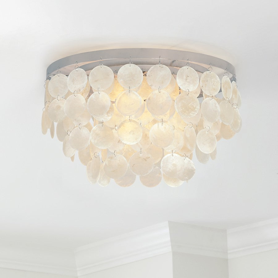 Austin Allen & Co. Shelby 3-Light Flush Mount, Polished Nickel
