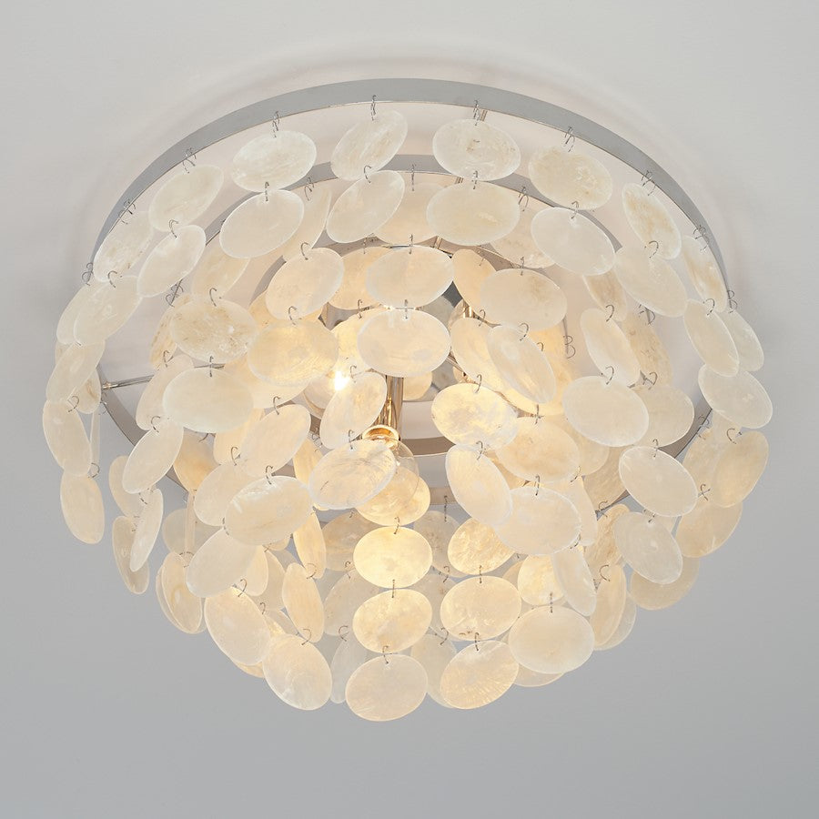 Austin Allen & Co. Shelby 3-Light Flush Mount, Polished Nickel