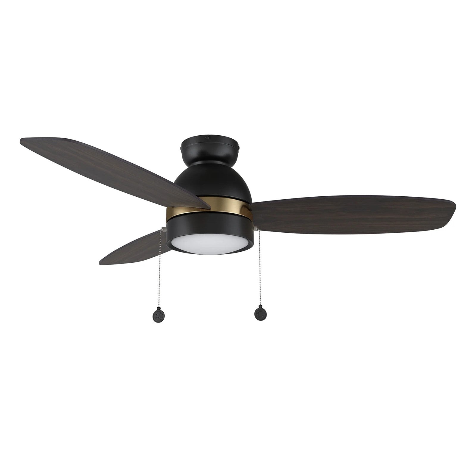 Carro Greenwood 48in 3-Blade Flush Mount Ceiling Fan | Black Gold Barnwood Plywood Blades and Integrated LED | Living Room & | Model CFP483Q5-L11-BG-1-FMA